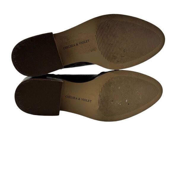 Chelsea & Violet Lucy Python Print Leather Ankle Boots Brown Womens Size 6.5 - Picture 8 of 11